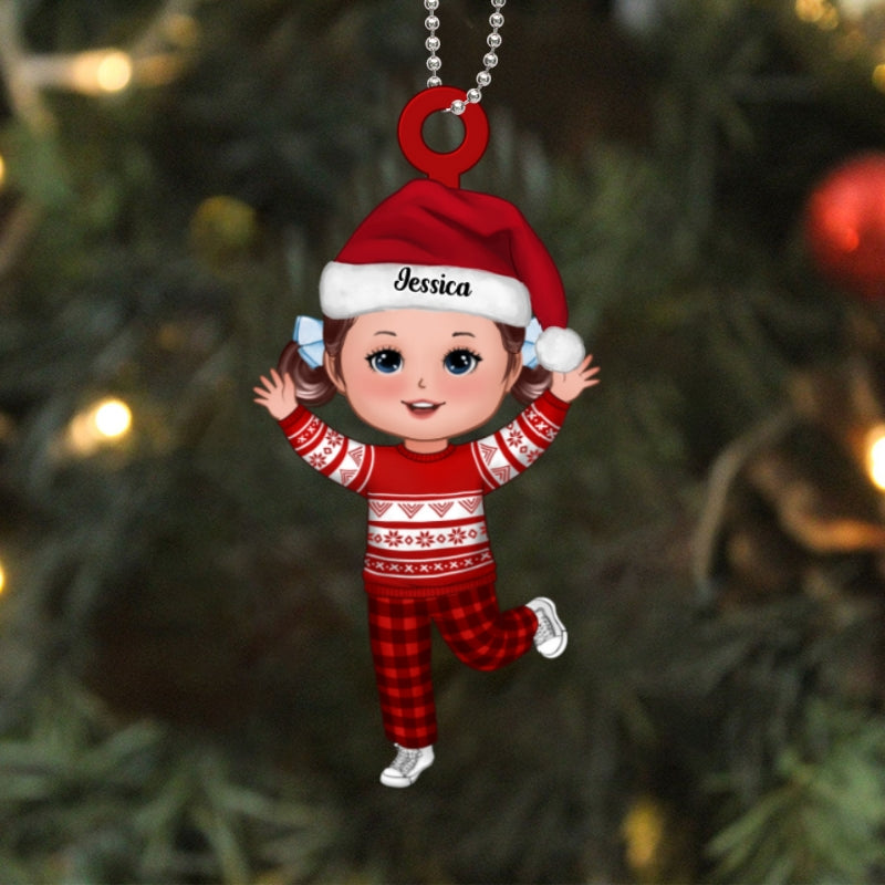 Christmas Happy Doll Family Members Custom Character Personalized Acrylic Ornament