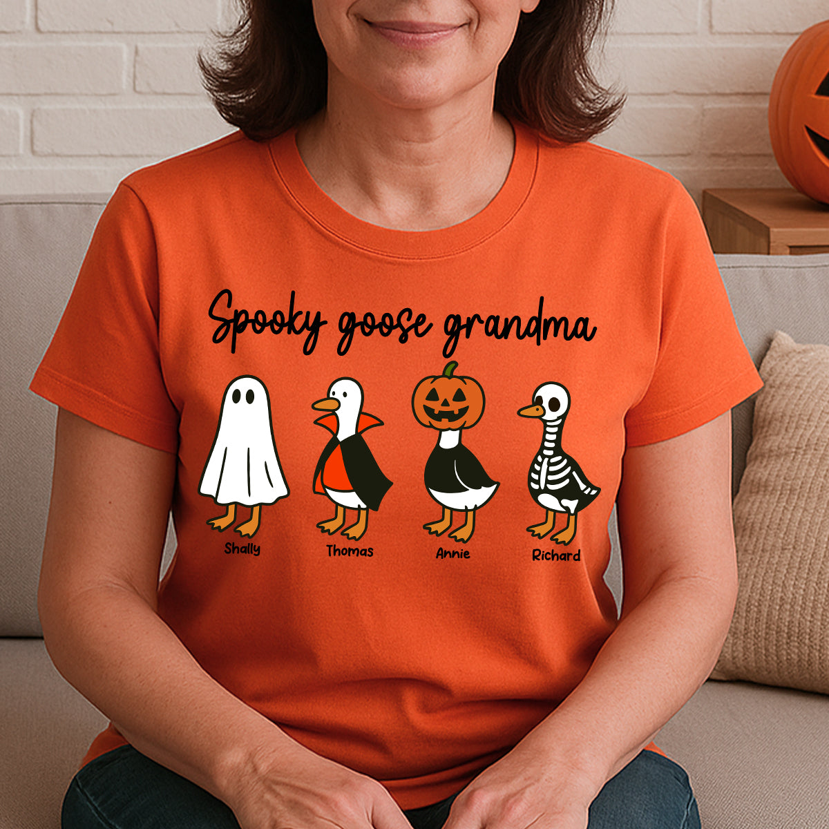 Halloween Funny Cute Spooky Goose Grandma Personalized Shirt