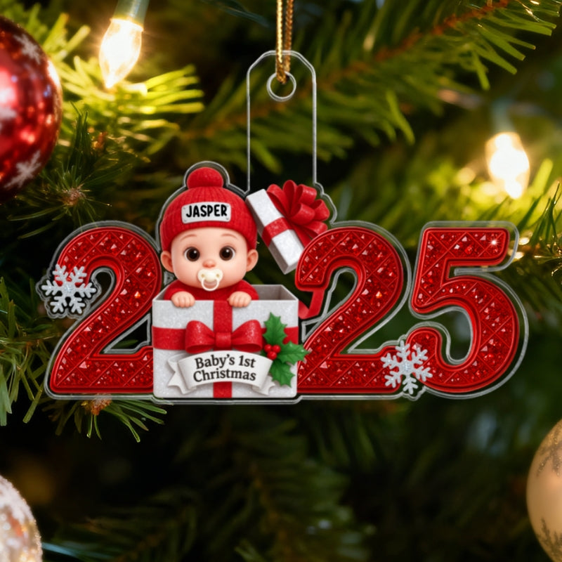 3D Shining Effect Baby's First Christmas - Personalized Acrylic Ornament