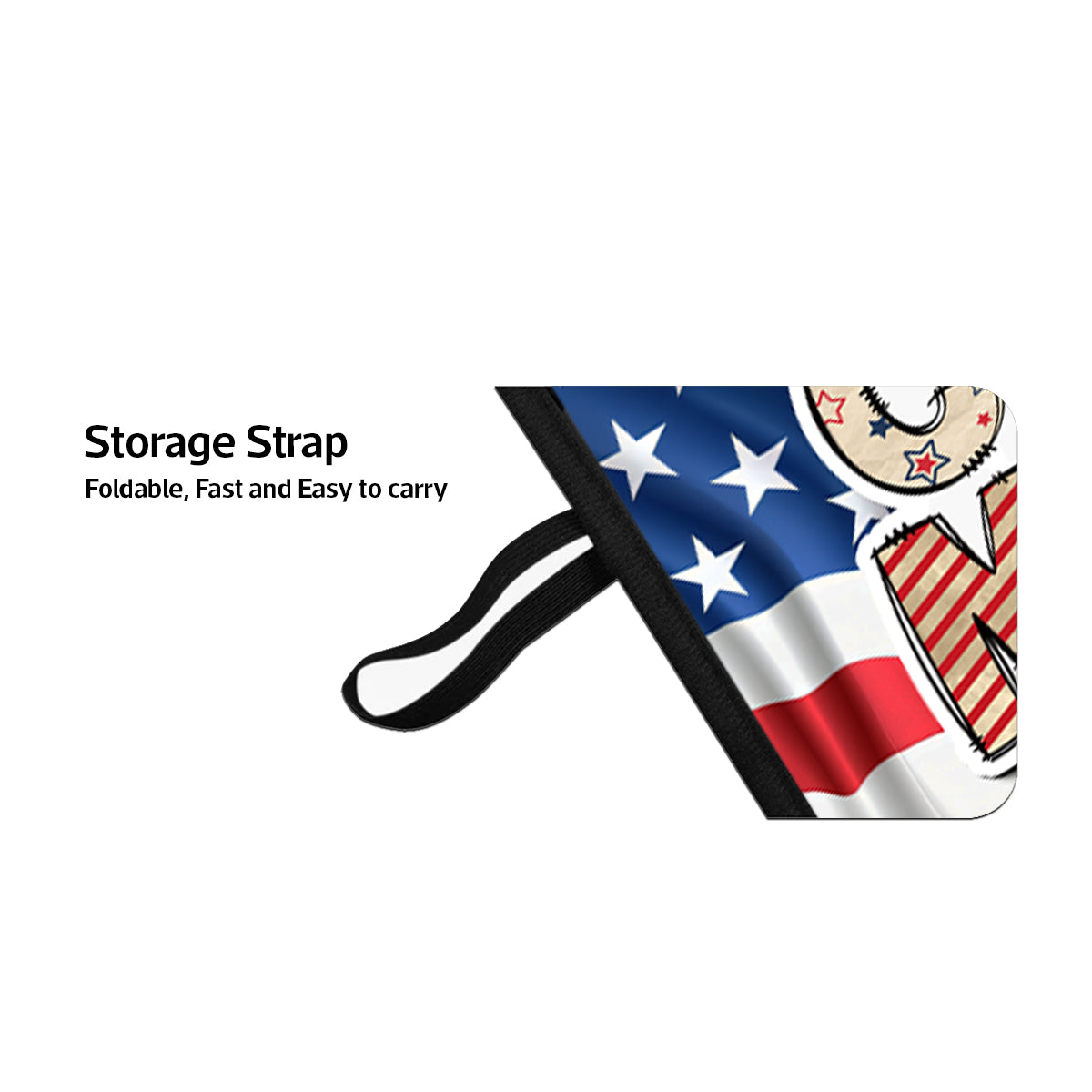 Cat Mom 4th of July America Sparkly Pattern Personalized Car Sunshade, Independence Day
