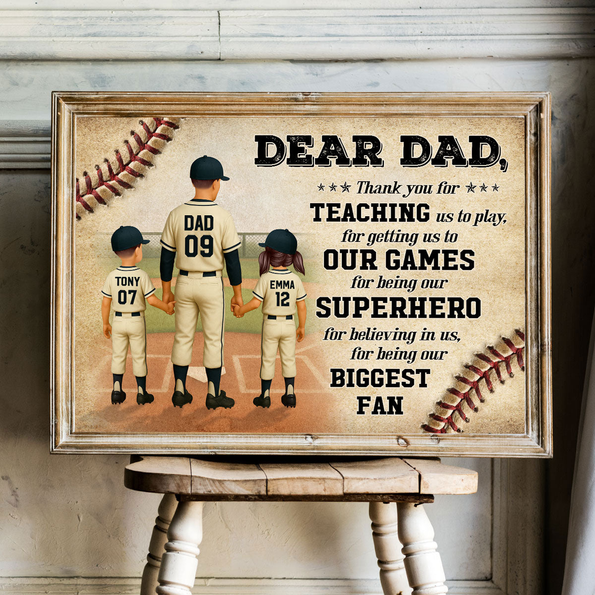 We Hit A Home Run Scoring You As Our Dad Baseball Dad Personalized Poster