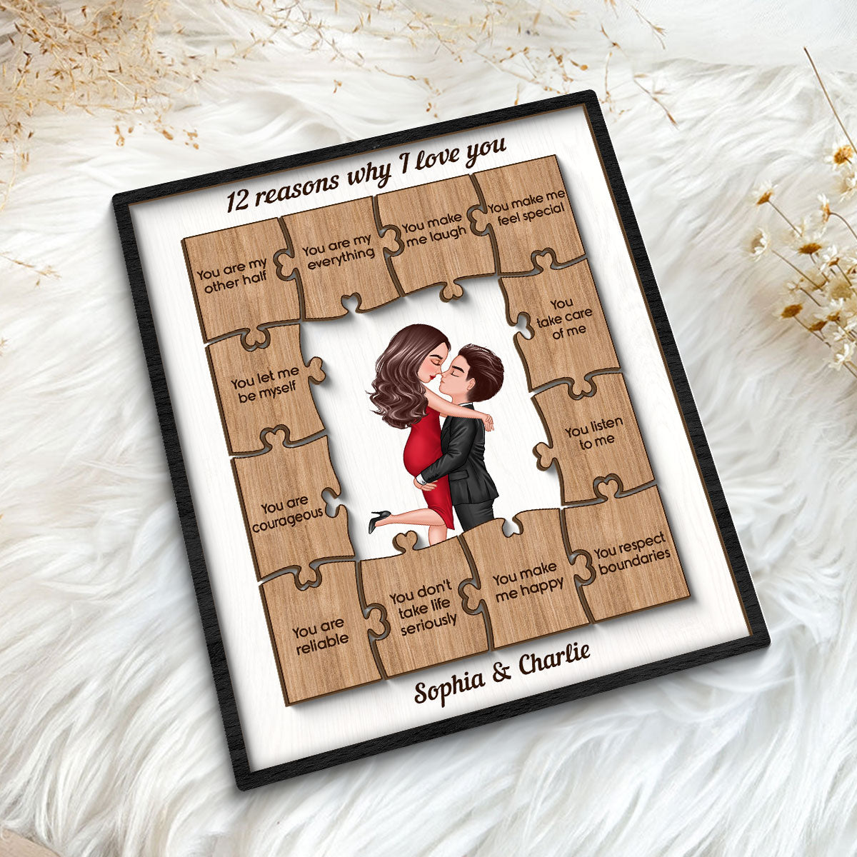 The Reasons Why I Love You  Gift For Him For Her Personalized 2-layer Wooden Plaque