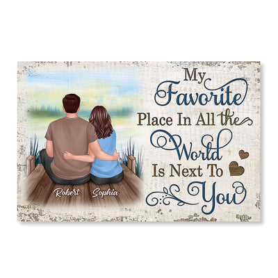 Favorite Place In All The World Couple Lake View Personalized Poster