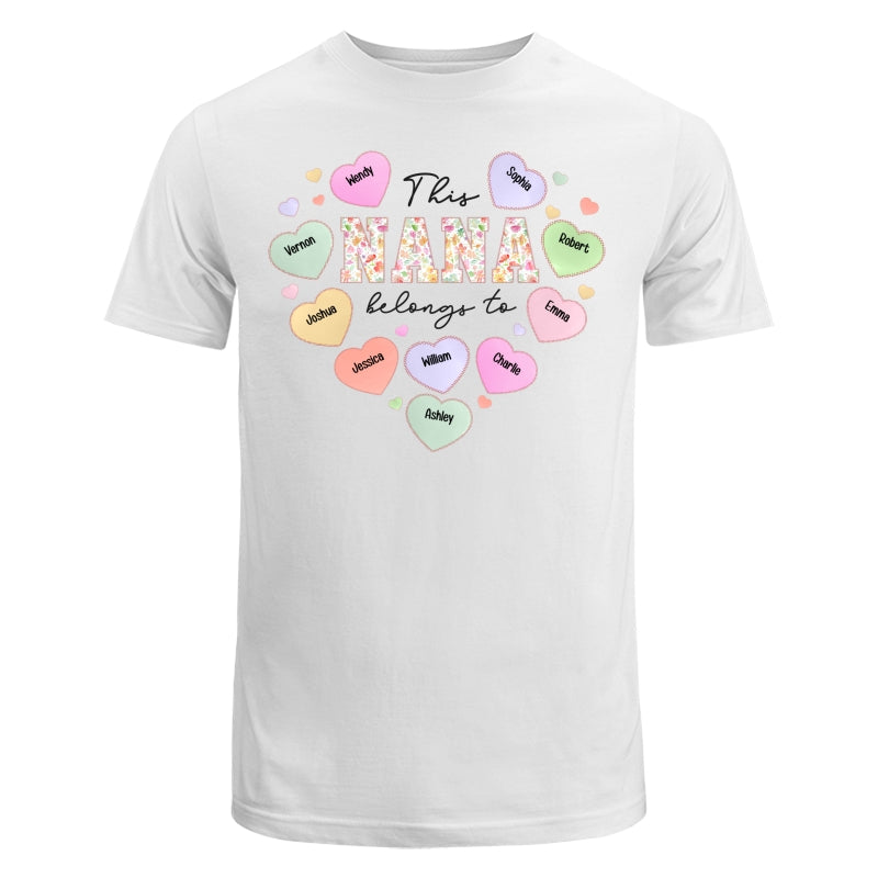 This Grandma Mom Belongs To Heart Shape Personalized Shirt