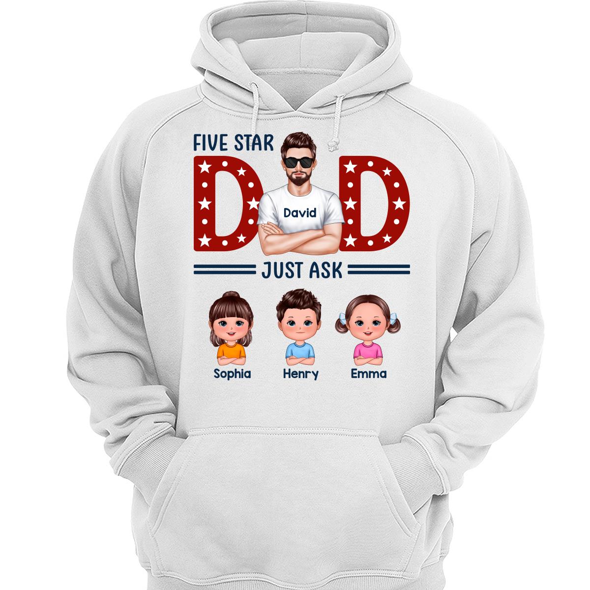 Five Star Dad Just Ask Kids Personalized Shirt