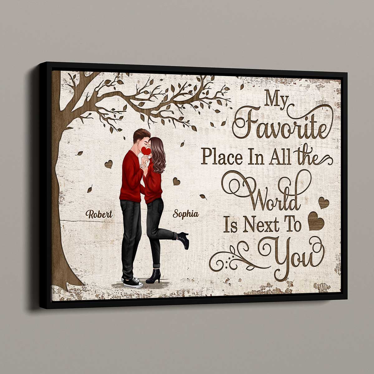 Favorite Place In All The World Couple Standing Kissing Personalized Poster