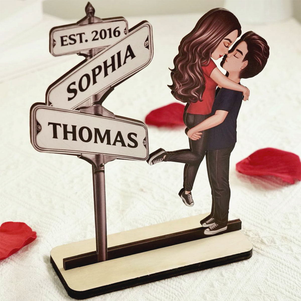 Custom Street Signs Couple Forever Together - Personalized 2-Layer Wooden Plaque - Heartfelt 2025 Gift, Anniversary Gift For Couple, For Him, For Her, Boyfriend, Girlfriend, Husband, Wife