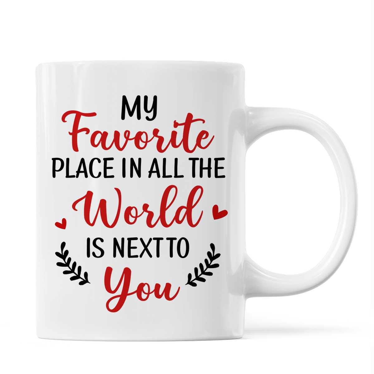 Hugging Doll Couple Under Red Tree  Anniversary Gift For Him For Her Personalized Mug