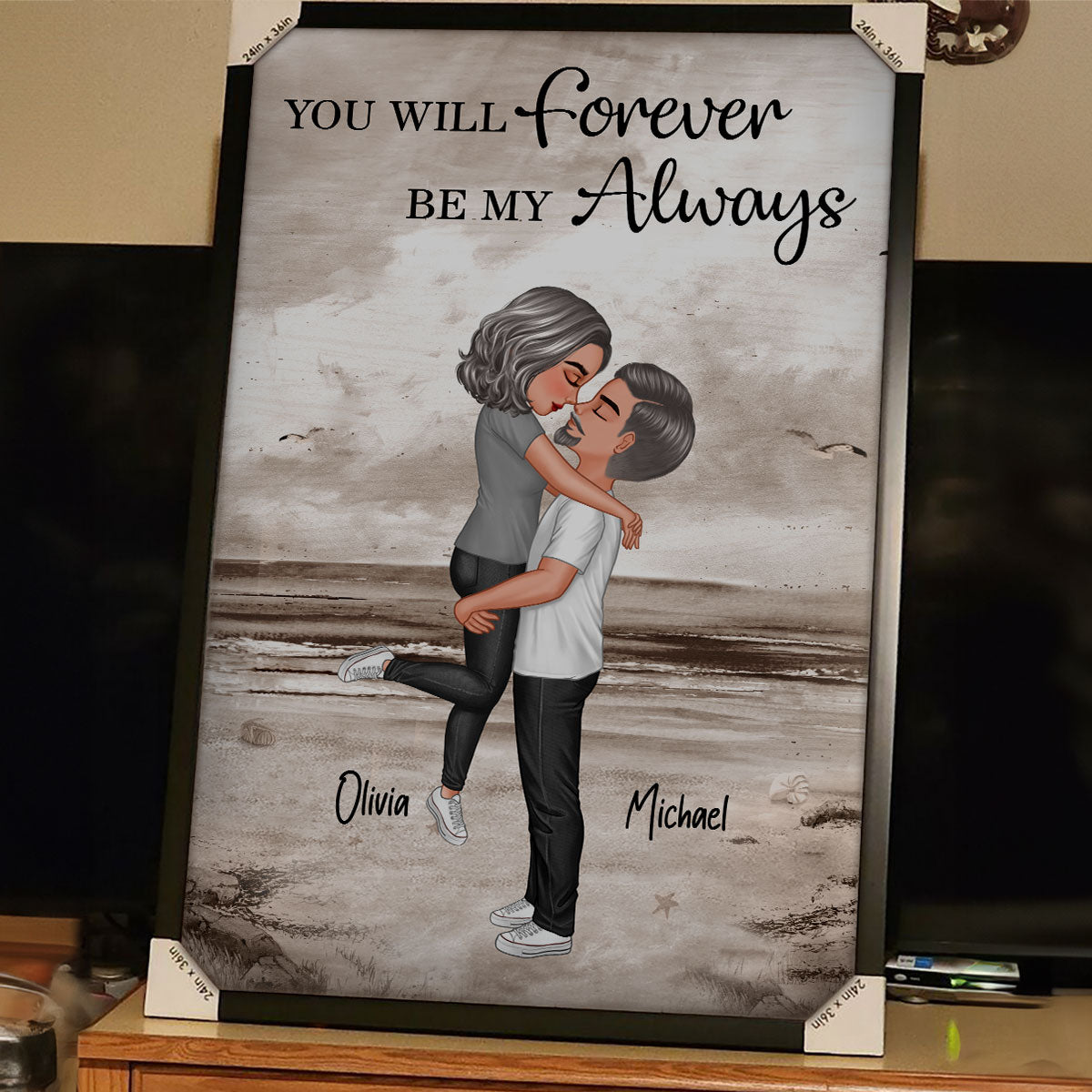 Eternal Love: Retro Romance Poster, Anniversary Gift For Couple