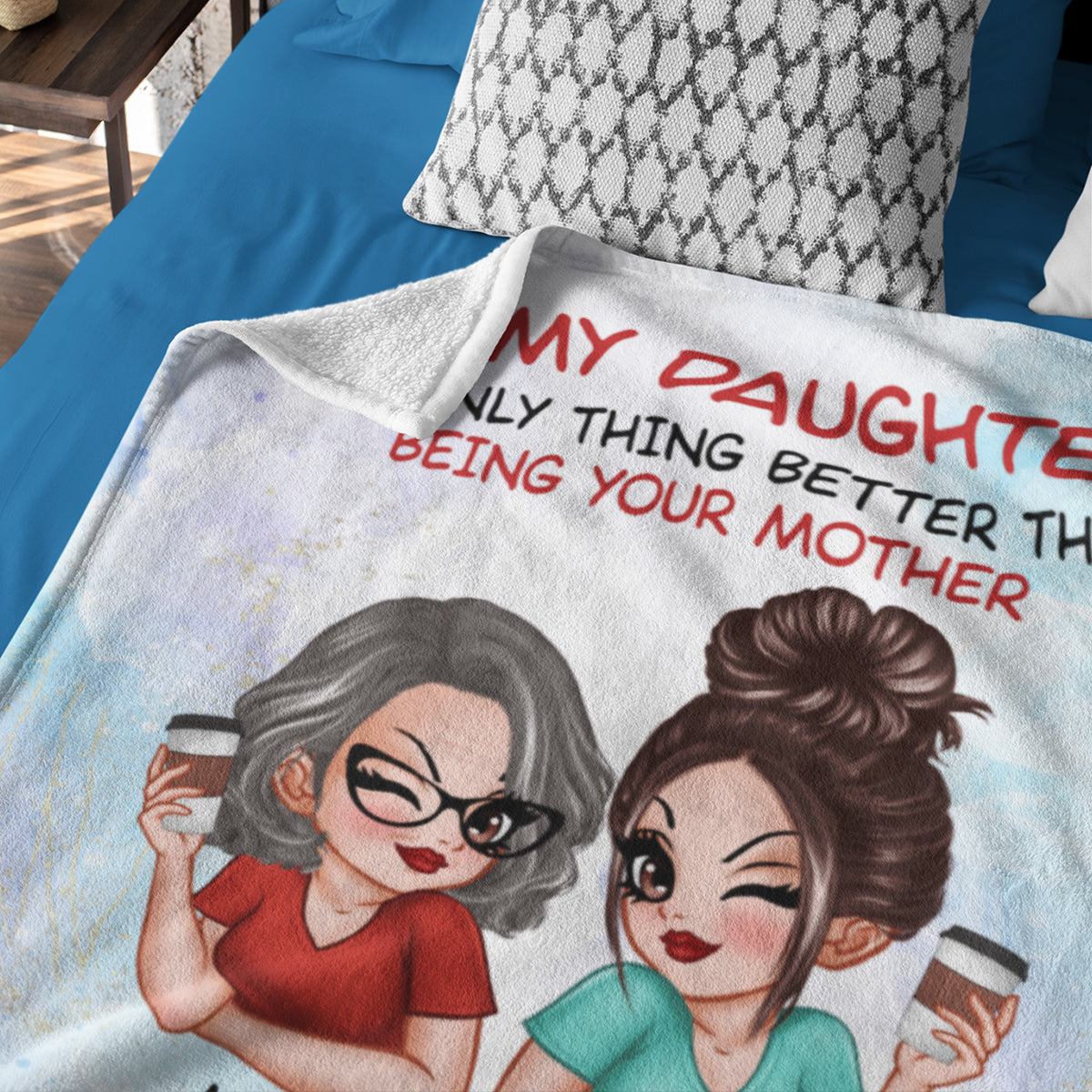 To My Daughter Happy Mother‘s Day Personalized Fleece Blanket