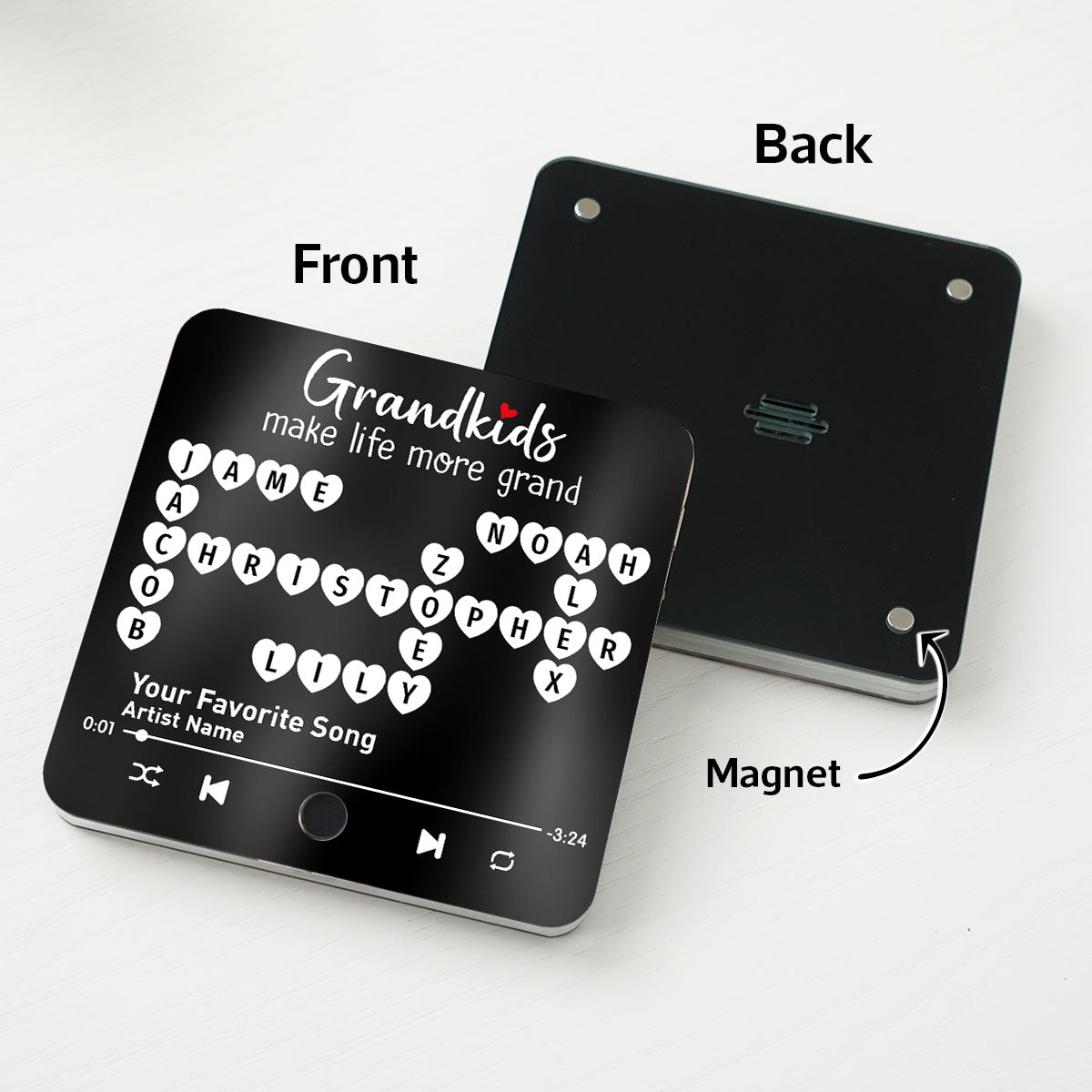 The Greatest Gift You Ever Know Crossword Puzzle Art Gift For Grandma Personalized Music Fridge Magnet