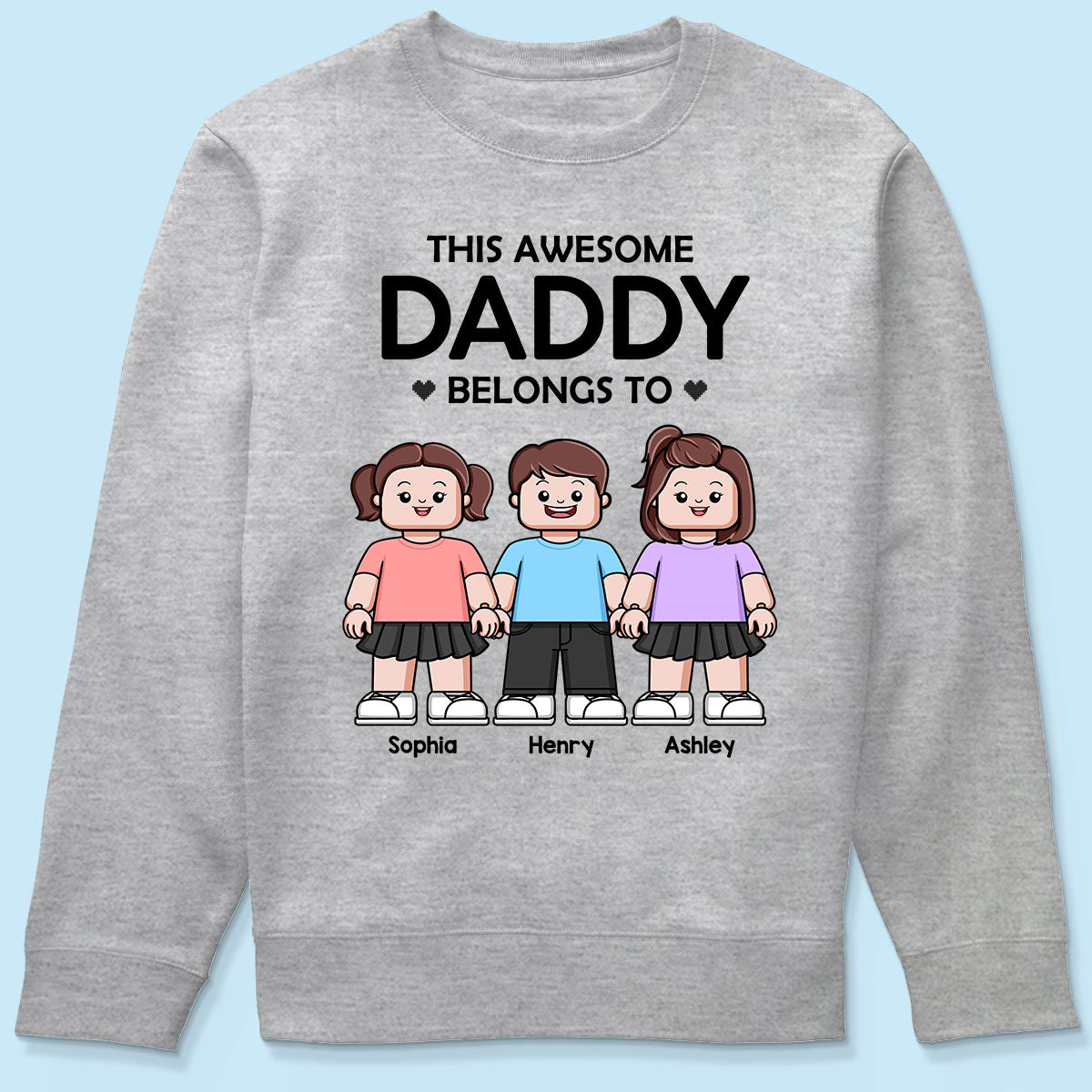 This Awesome Daddy Belongs To Kids Block Characters Personalized Shirt