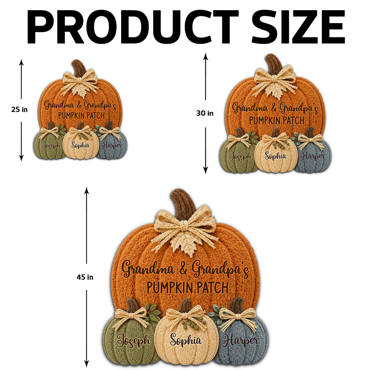 Grandma & Grandpa's Pumpkin Patch - Personalized Doormat - Fall Season Decor For Grandparents