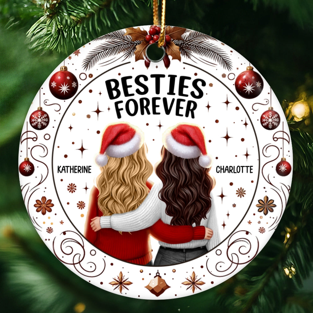 Personalized Besties Forever Ornament – Cheerful Holiday Warmth and Joy