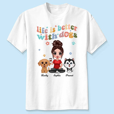 Life Is Better With Dogs Vintage Style Personalized Shirt