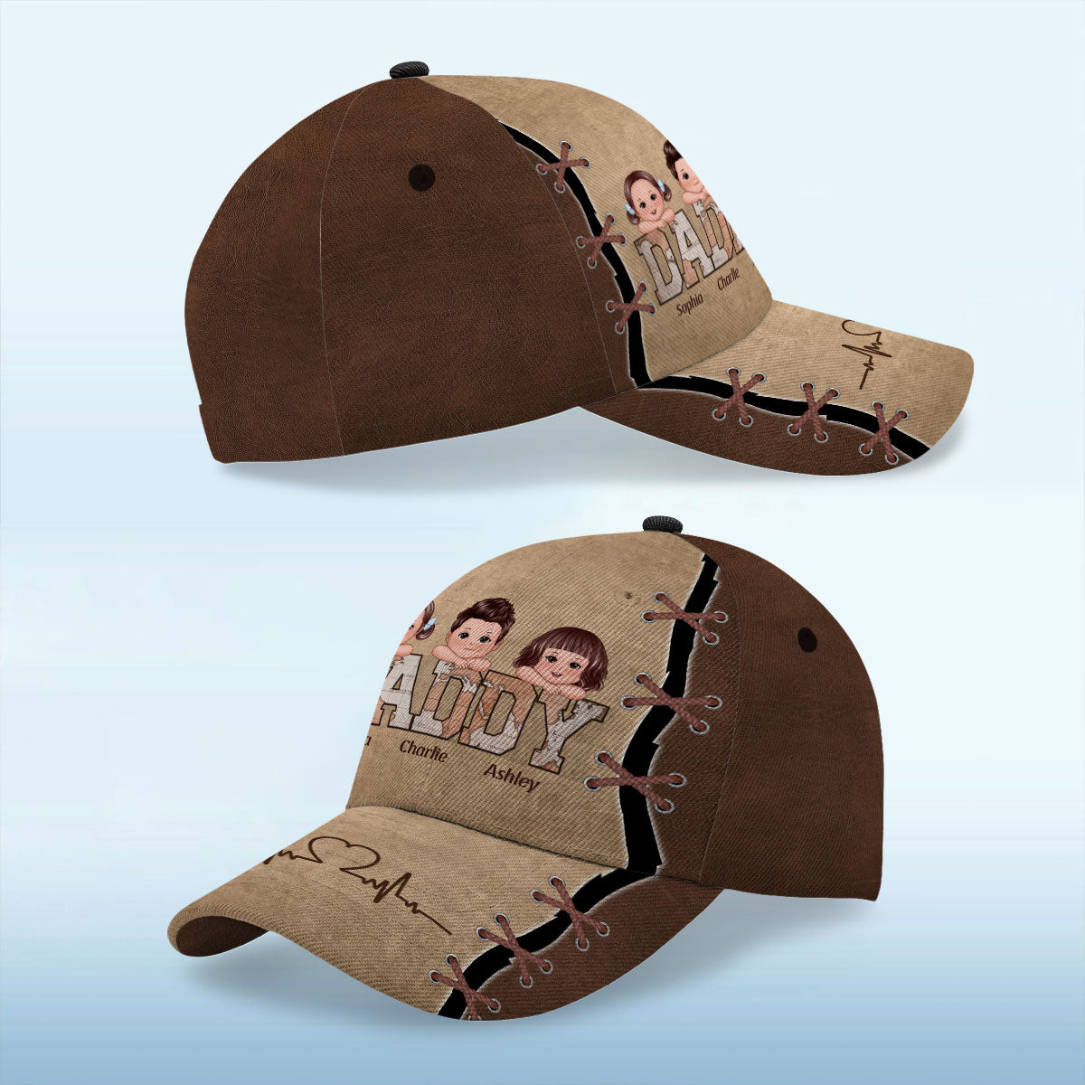 Vintage Map Papa Grandpa Personalized Classic Cap, Gift For Grandpa