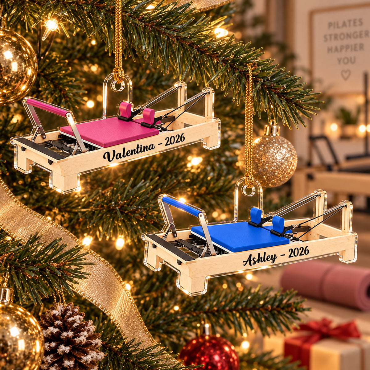 Pilates Equipment Core Studio Machine Set - Personalized Acrylic Ornament - Custom Christmas Gift for Pilates Lovers