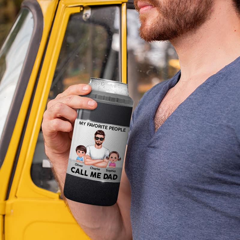 Favorite People Call Me Dad Simple Modern Tumbler Personalized 4 in 1 Can Cooler Christmas Gift For Dad
