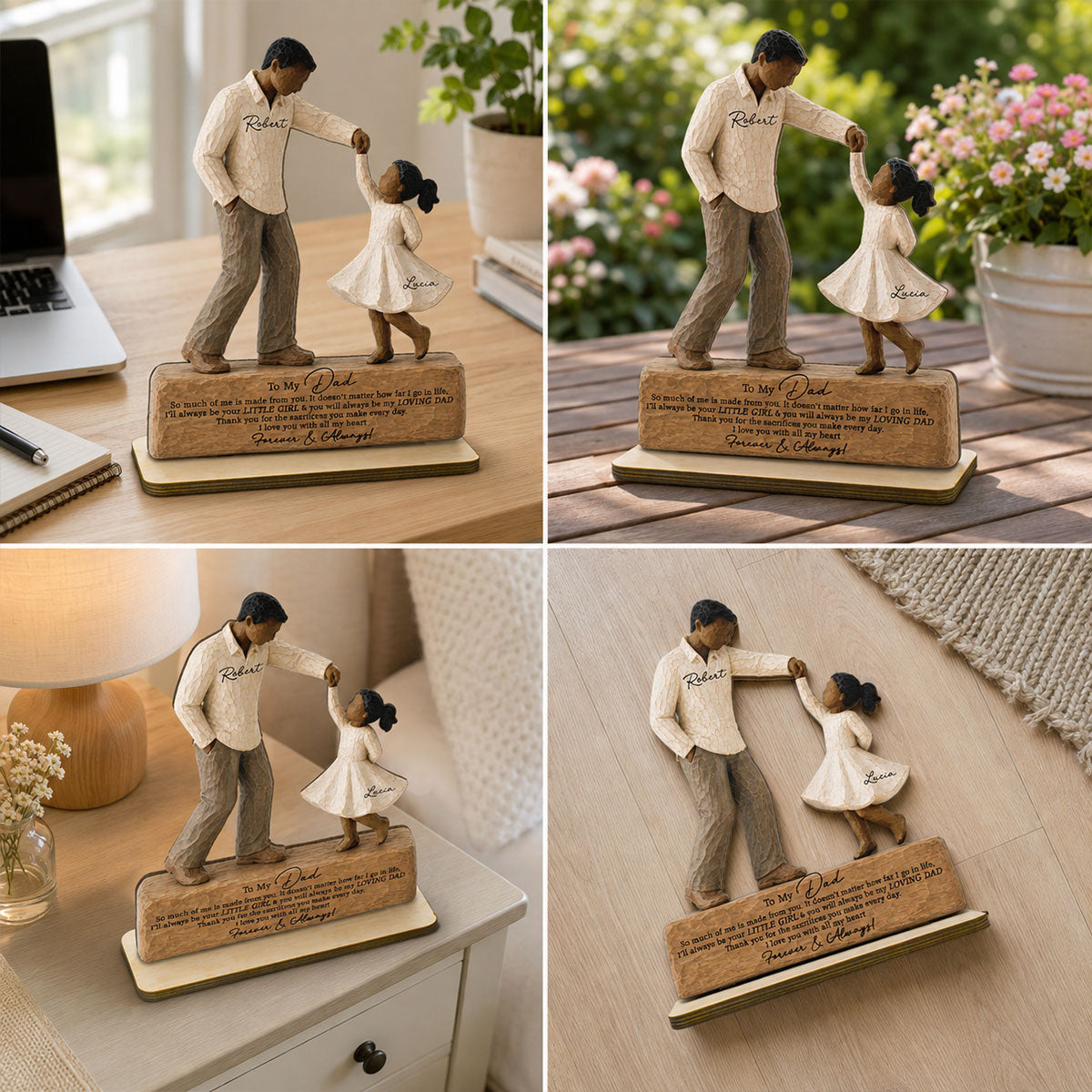 I Will Always Be Your Little Girl Father & Daughter Dancing 2D Flat Printed - Personalized 2-Layered Wooden Plaque - Sentimental Father's Day Gift For Dad From Daughter