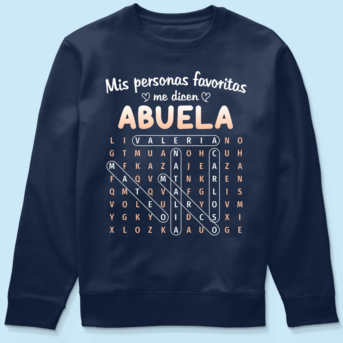 My Favorite People Call Me Abuela Word Search Puzzle - Personalized Shirt - Mother's Day Gift for Spanish Grandma