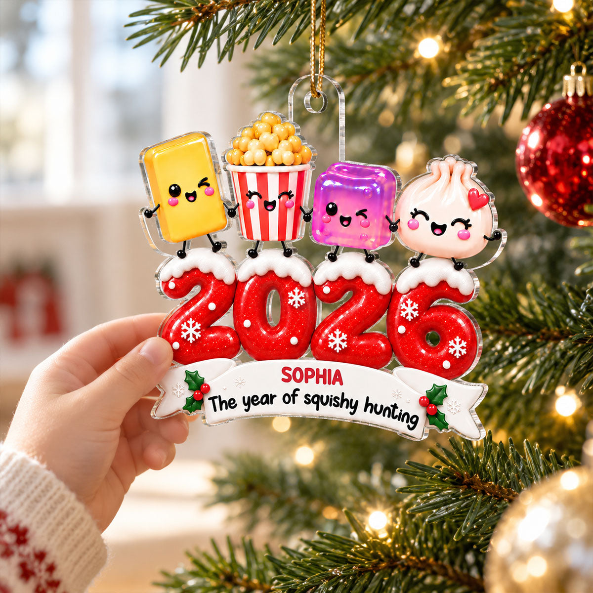 The Year I Did A Lot Of Squishy Hunting 2D Flat - Personalized Acrylic Ornament - Squishy Lover Christmas Keepsake 2026