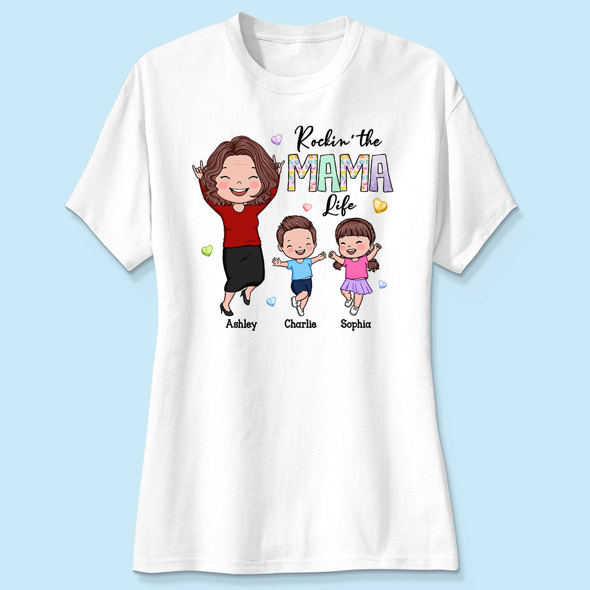 Rockin' The Nana Life Vector Happy Kids Personalized Shirt