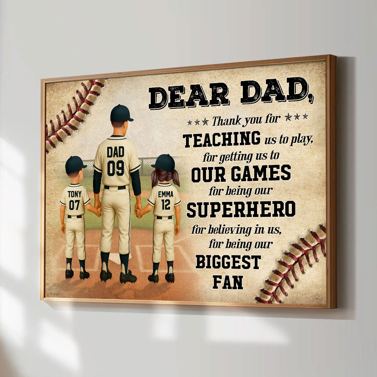 We Hit A Home Run Scoring You As Our Dad Baseball Dad Personalized Poster