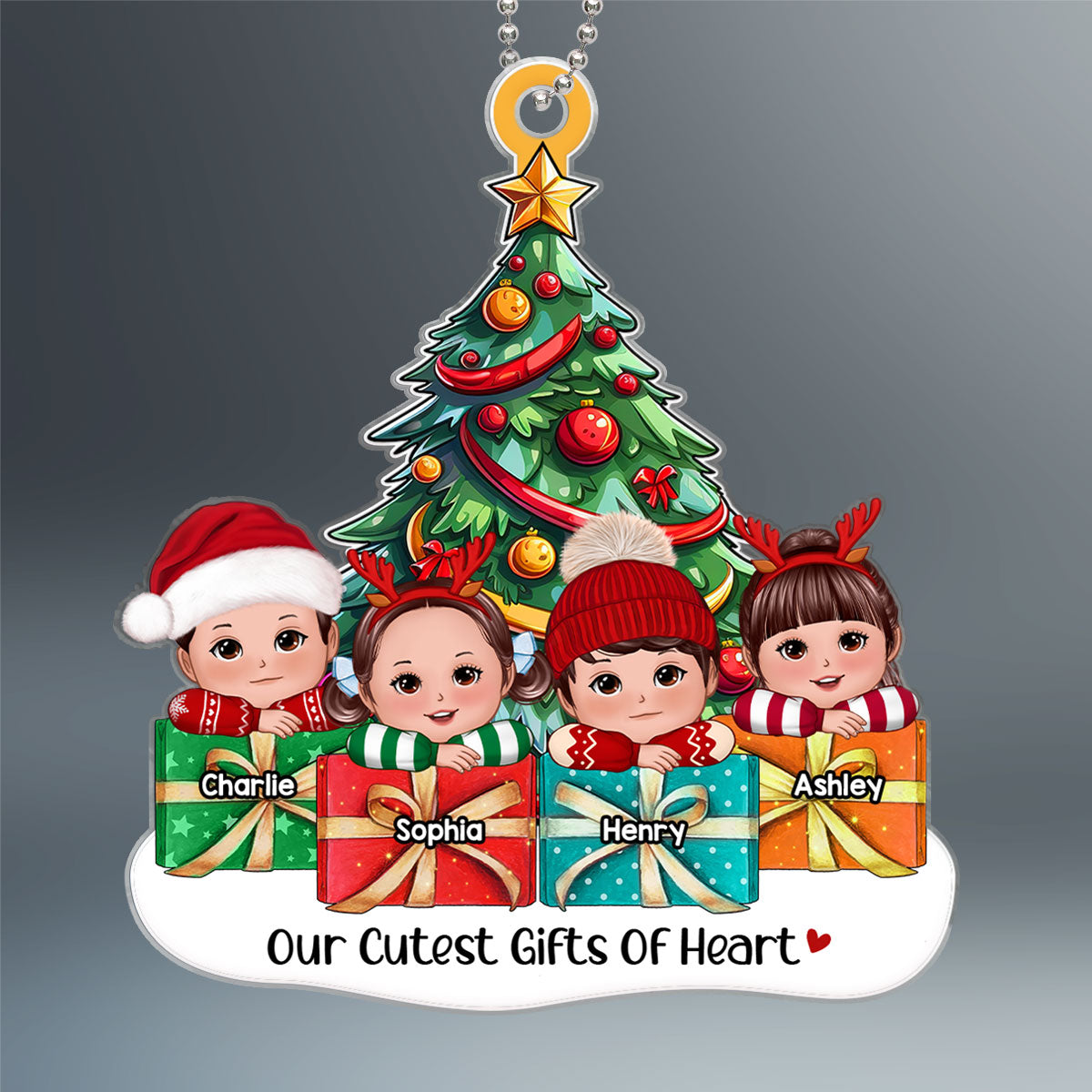 Our Cutest Gifts Of Heart Cute Grandkids On Presents Personalized Acrylic Ornament