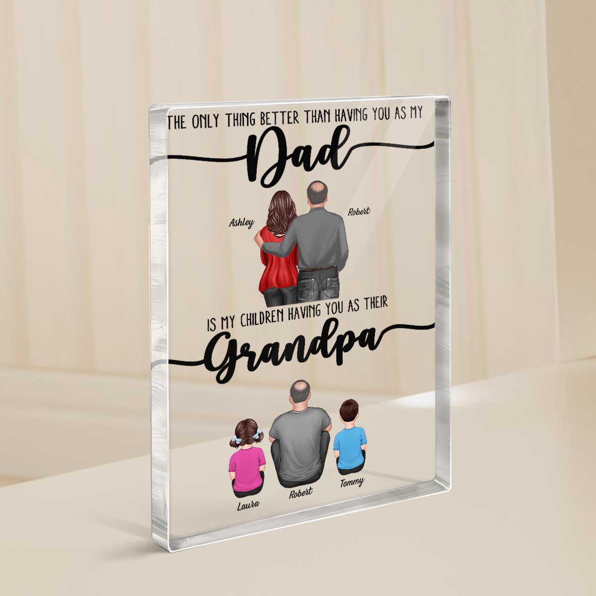 The Only Thing Better Than Dad Grandpa Back View Personalized Acrylic Block, Father's Day gift from Daughter
