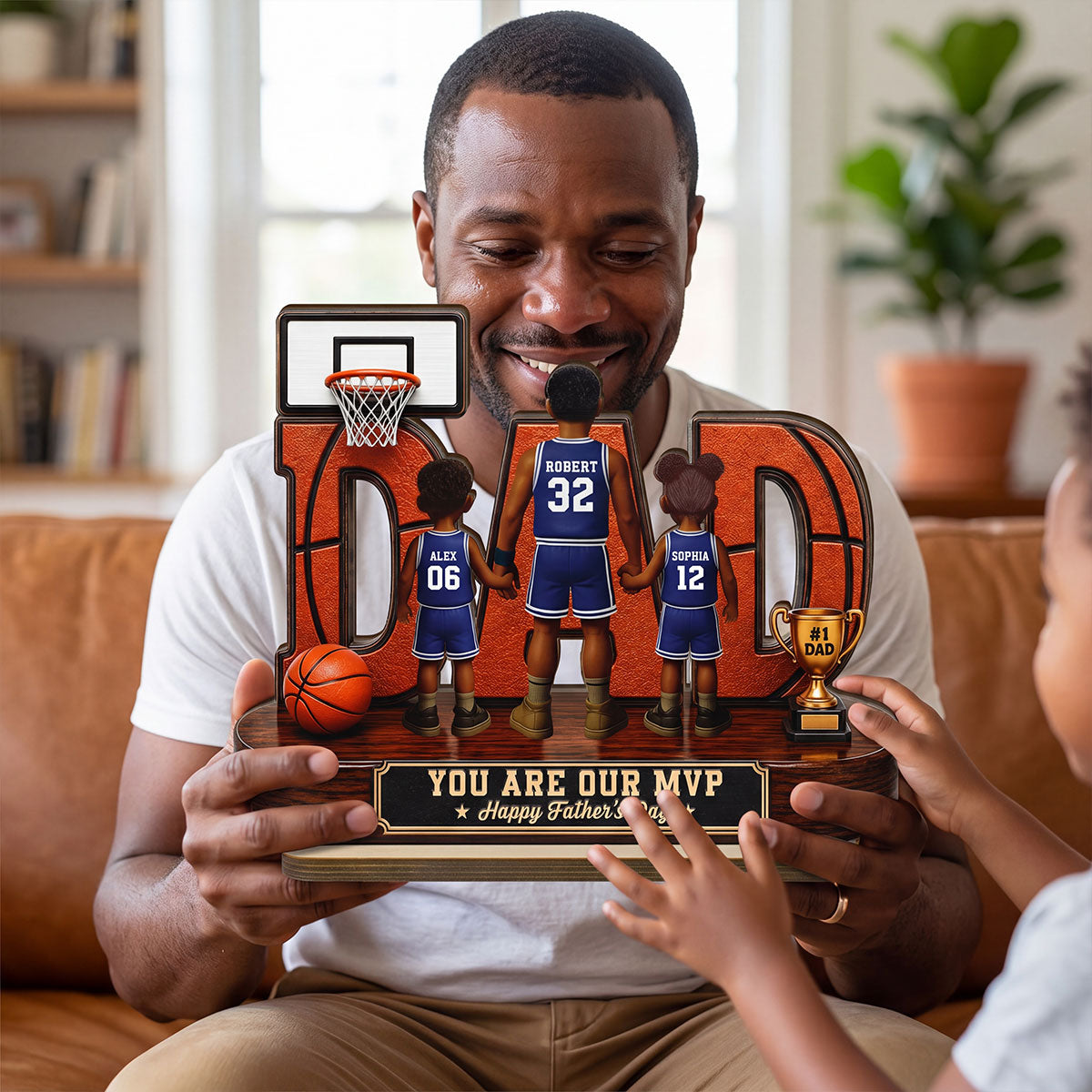 Basketball Dad Legend You Are Our MVP - Personalized 2-Layered Wooden Plaque - Unique Trending 2026 Father's Day Gift For Dad, Husband, Basketball Fans