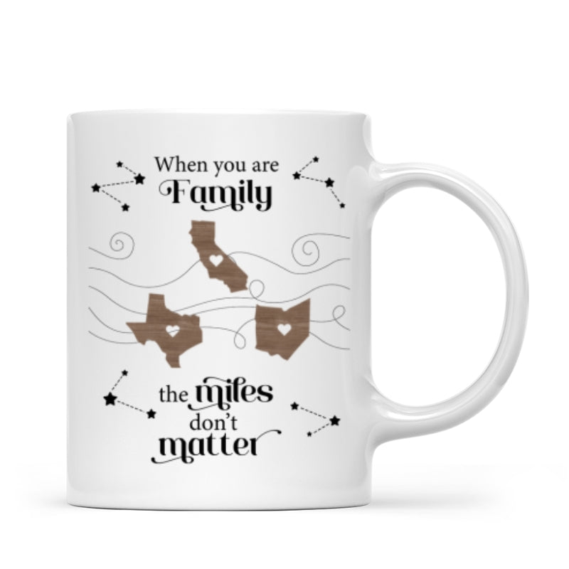 Long Distance Family Friends Siblings Sisters Besties Personalized Mug, Togetherness Christmas Gift