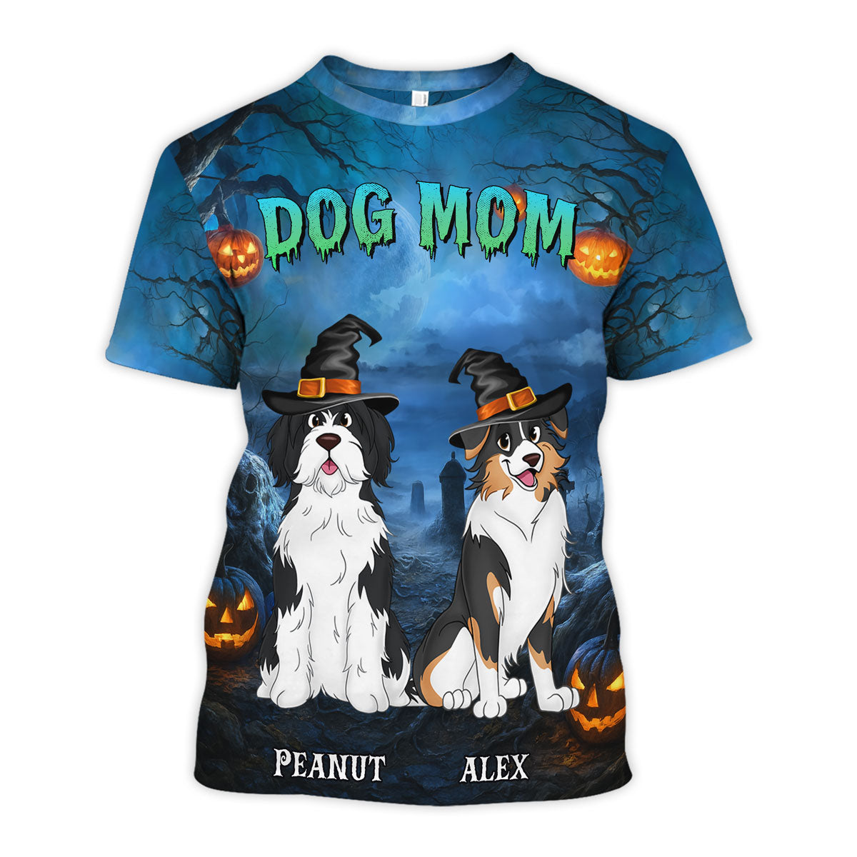 Dog Mom Halloween Night Theme Personalized Shirt, Pawfect Costume for Dog Lover