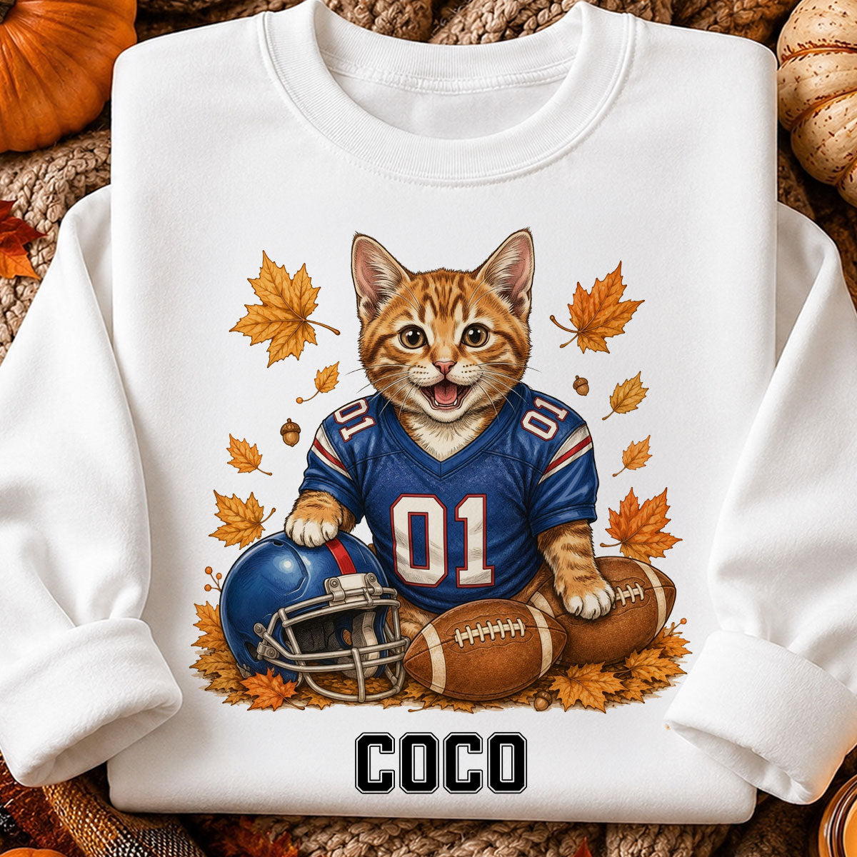 Trending Football Dog Cat Upload Photo - Personalized Shirt - Fall Season Gift For Man, Woman