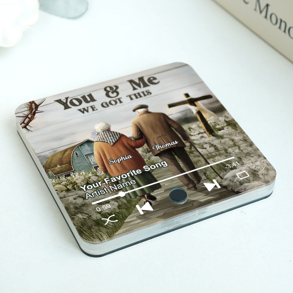 God Knew My Heart Needed You Old Couple Personalized Music Fridge Magnet, Anniversary  Gift For Him, For Her