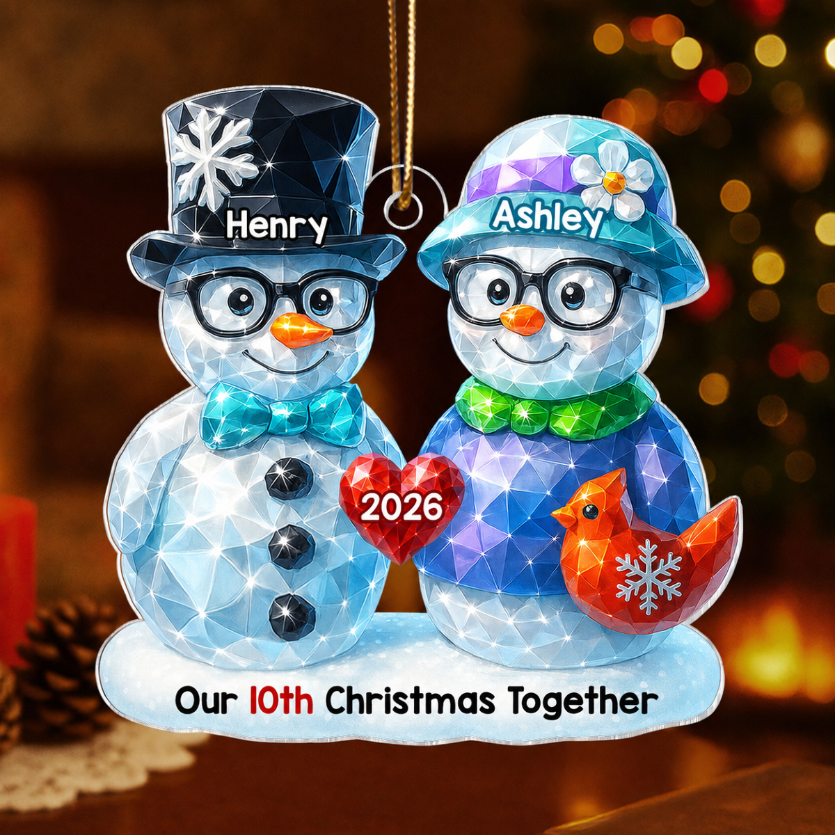 Our Christmas Together 3D Shining Effect - Personalized Acrylic Ornament - Unique Christmas Gift For Him, For Her, For Couple