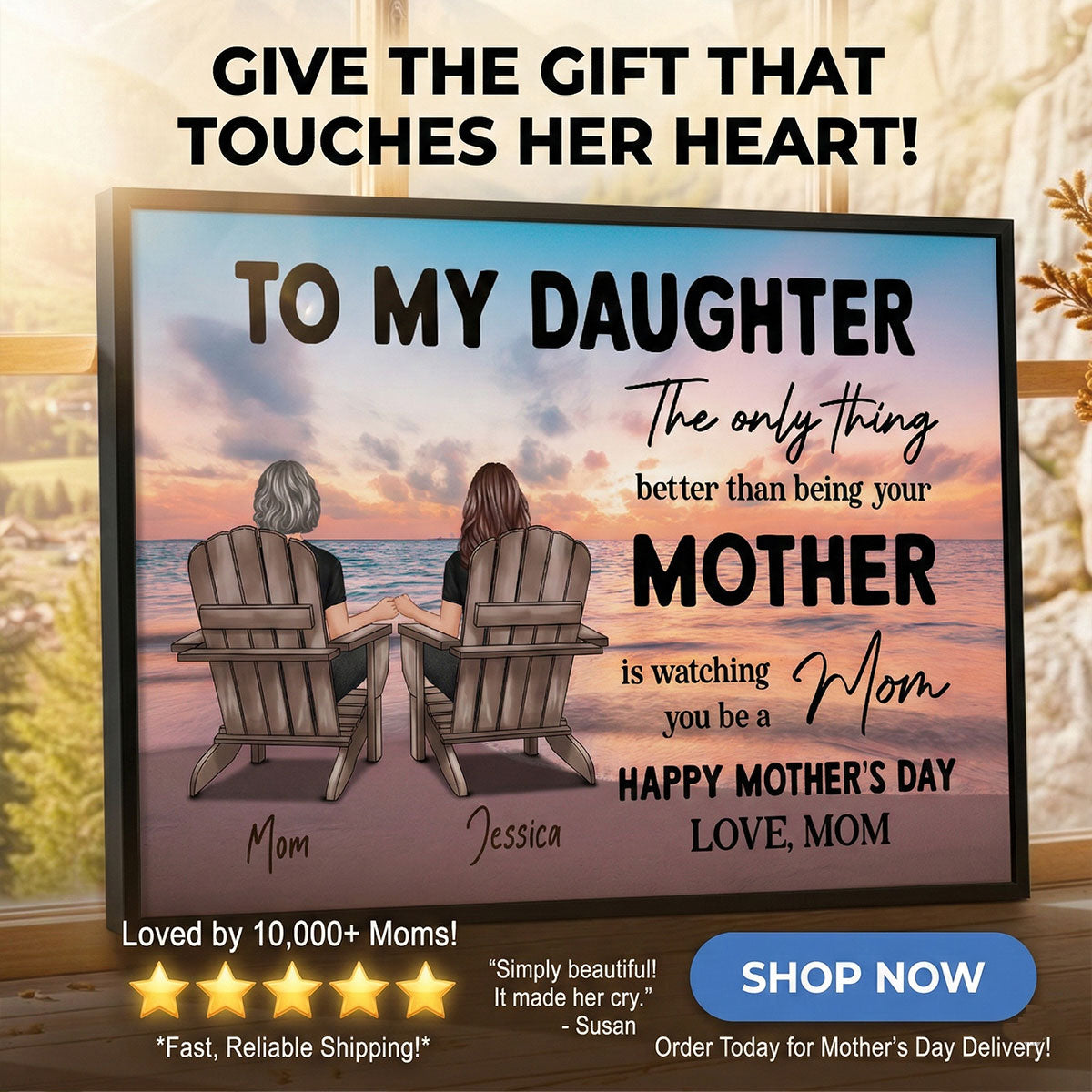 Beach Landscape To My Daughter From Mom Happy Mother's Day Personalized Poster, Gift For Daughter