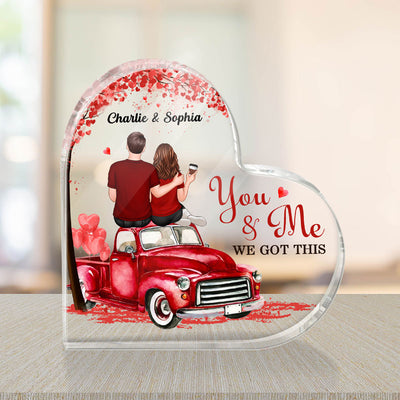 Embracing Couple On Truck Personalized Heart Plaque