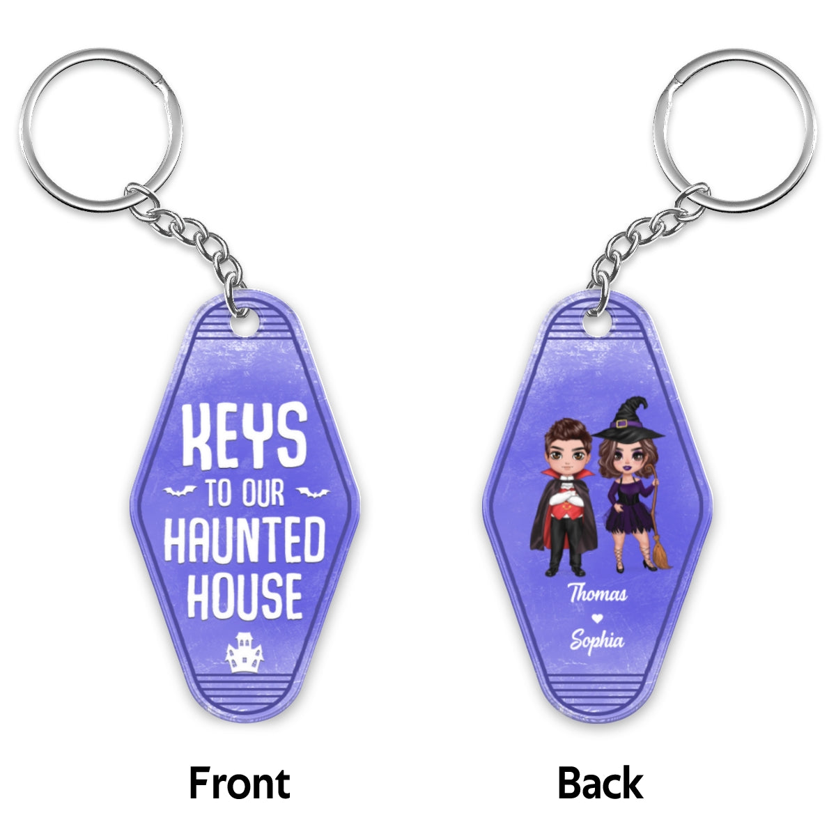 Keys To Our Haunted House Doll Couple Halloween Personalized Acrylic Keychain