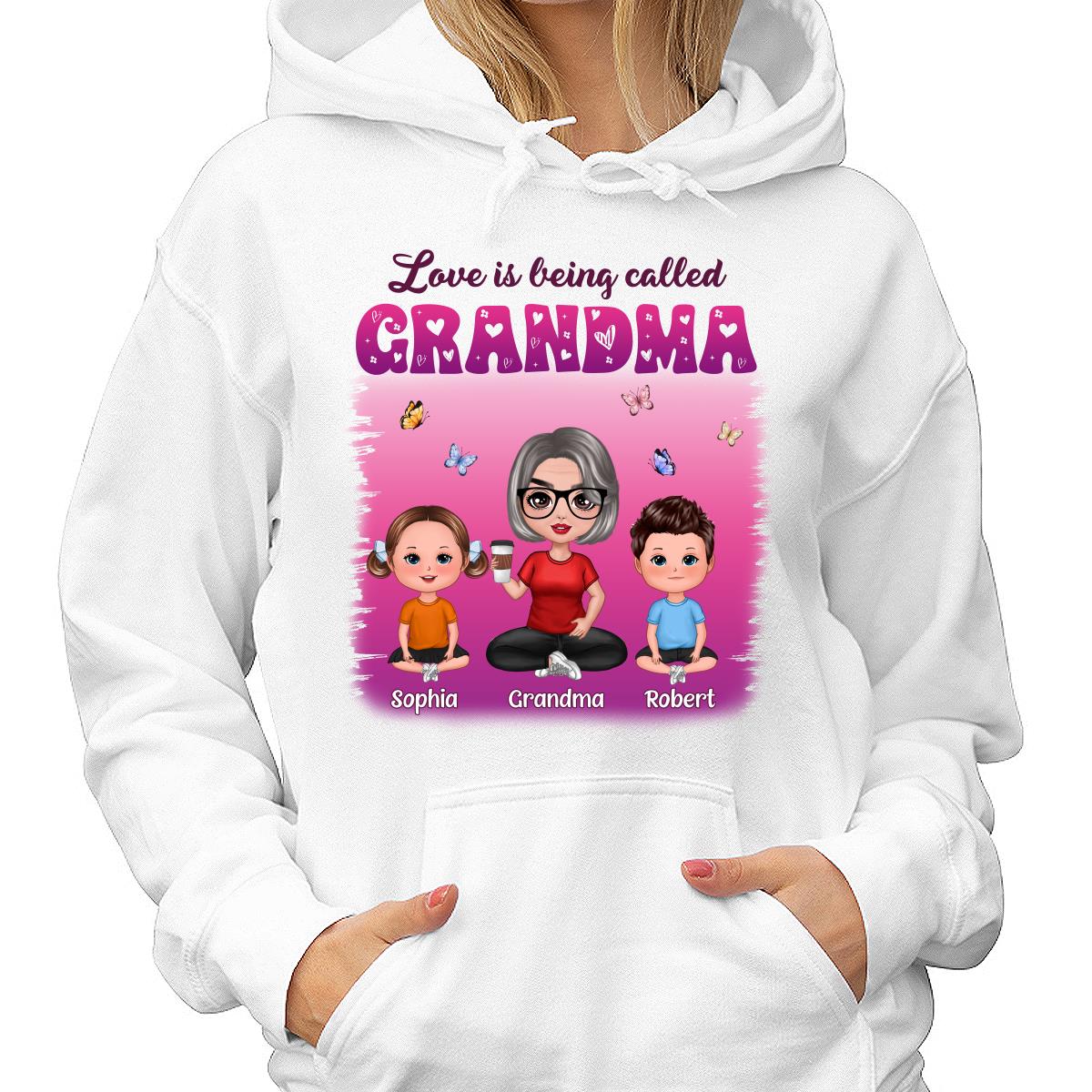 Colorful Love Is Being Call Grandma Sitting Kids Personalized Shirt