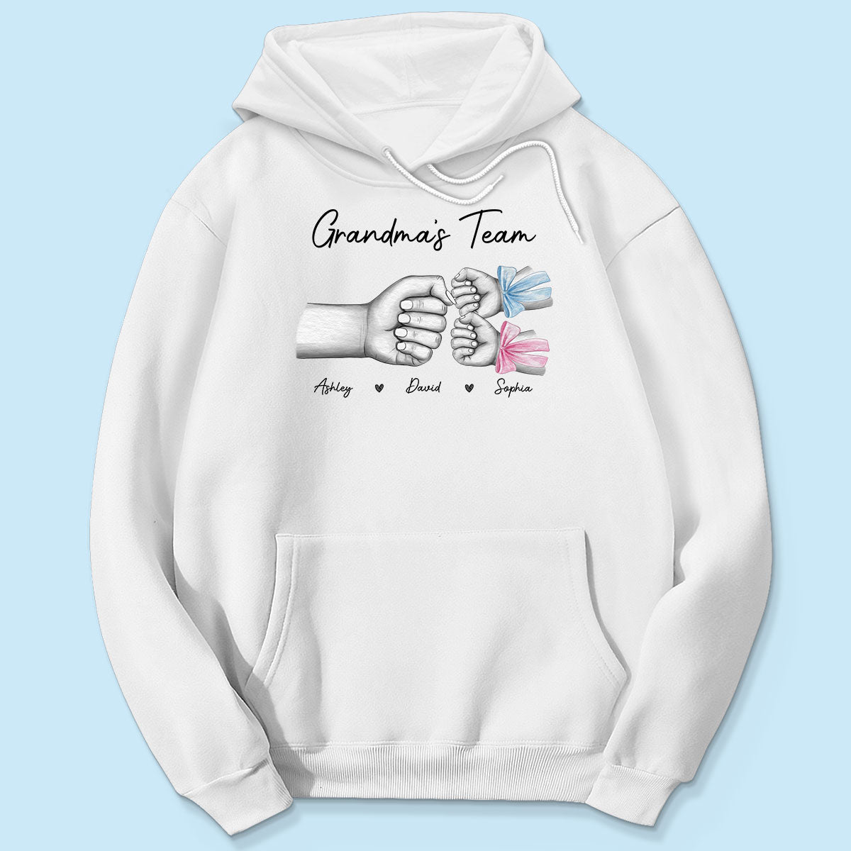 Grandma Mom‘s Team Fist Bump With Bows Personalized Shirt