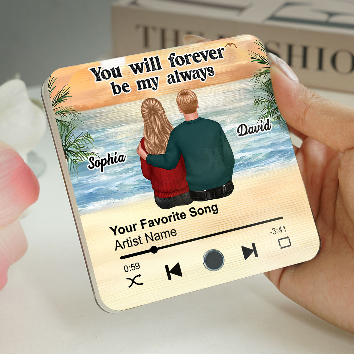Couple Sitting Together Personalized Music Fridge Magnet, Heartfelt 2025  Gift For Couple, For Him, For Her, Boyfriend, Girlfriend, Husband, Wife