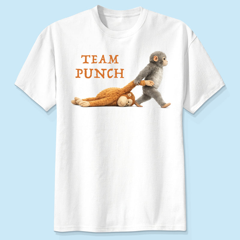 Team Punch Monkey Graphic Shirt, Viral Baby Monkey, Animal Lover Gift