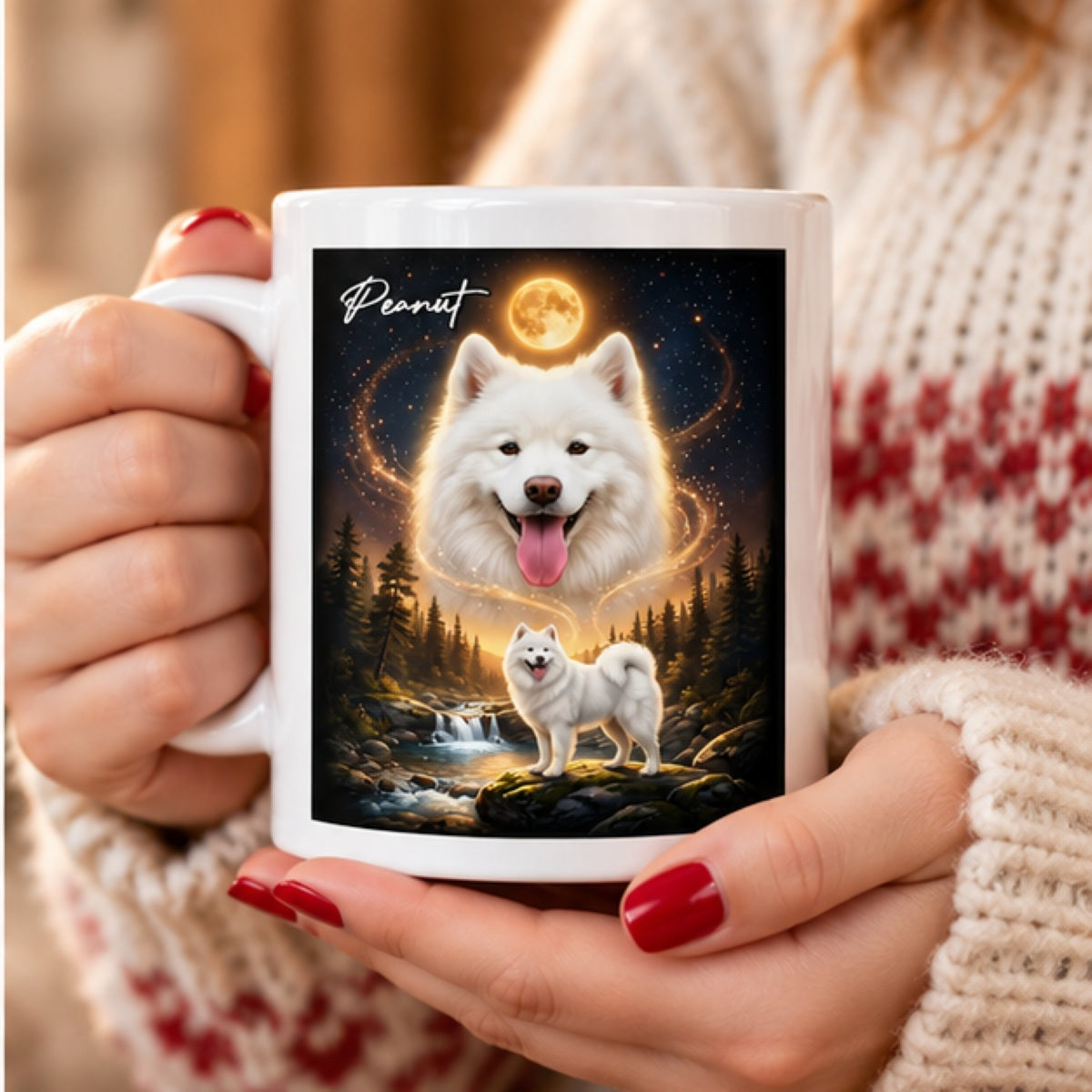 Dog Howling to the Moon - Personalized Mug - Gift for Dog, Cat Lovers, Pet Memorial Gift