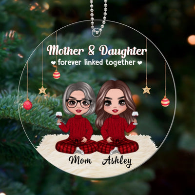 Doll Like Mother And Daughters Christmas Personalized Acrylic Ornament