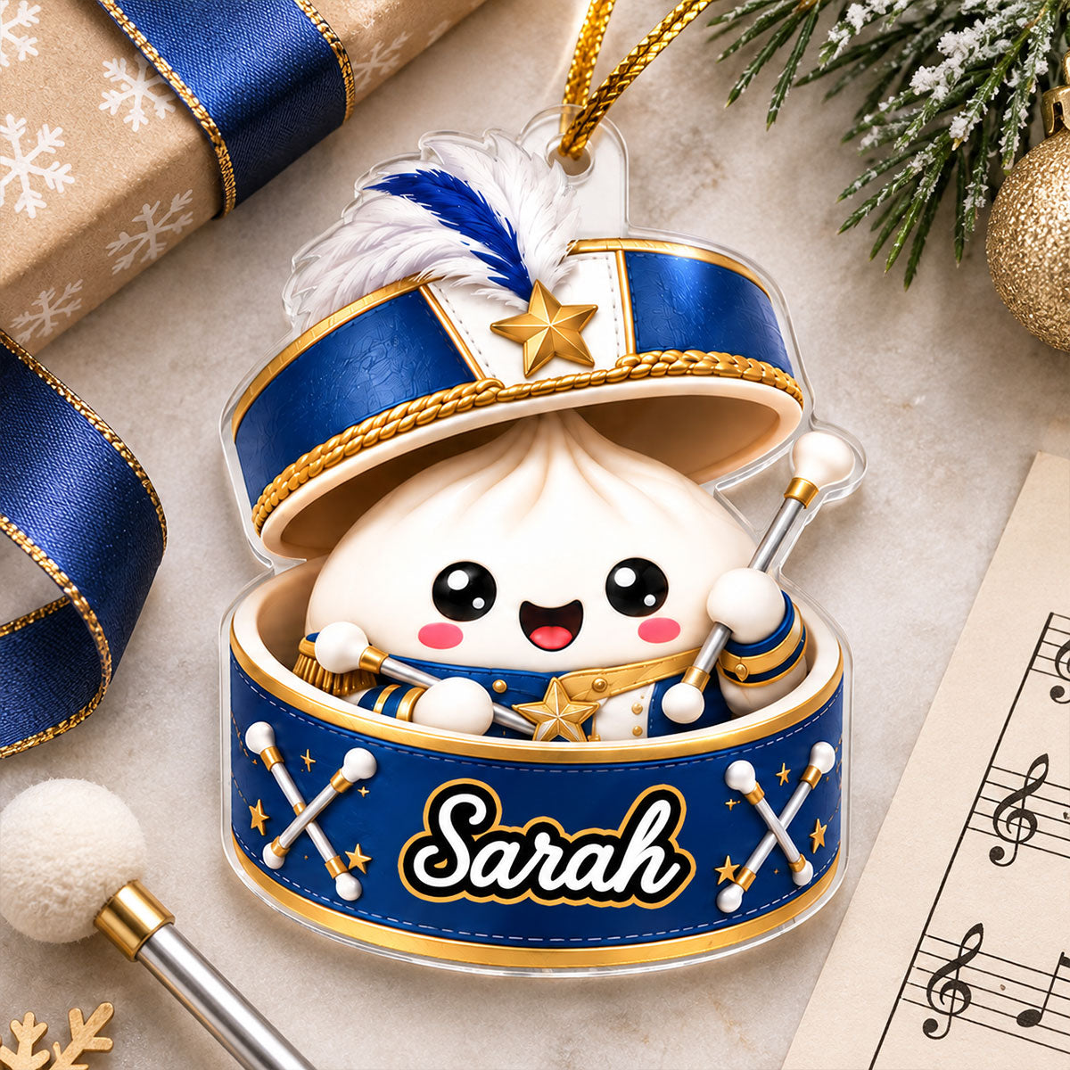 Custom Marching Band Dumpling Squishy Style - Personalized Acrylic Ornament - Christmas Gift for Son, Daughter, Grandkids