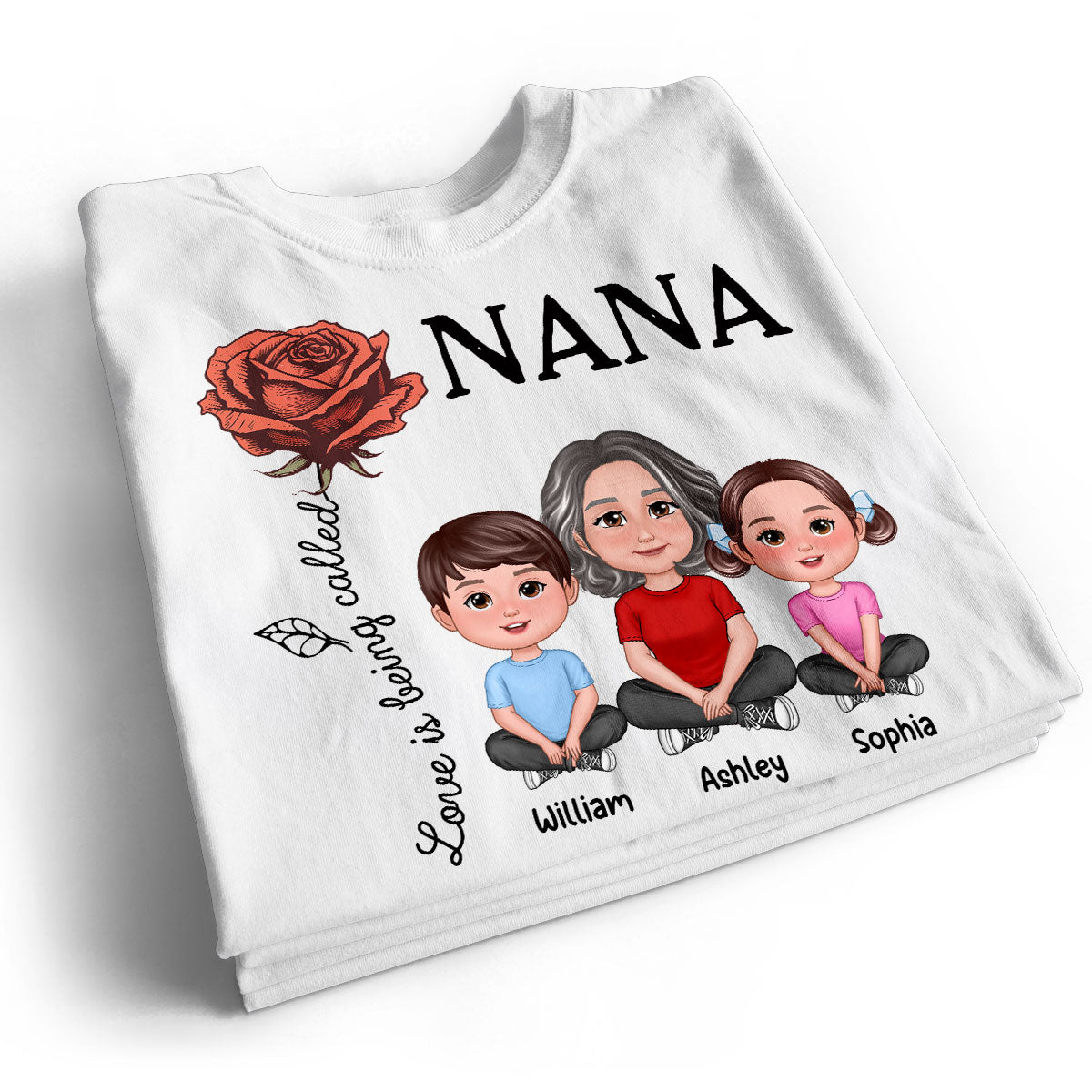 Love Is Being Called Grandma Birth Month Flower Personalized Shirt