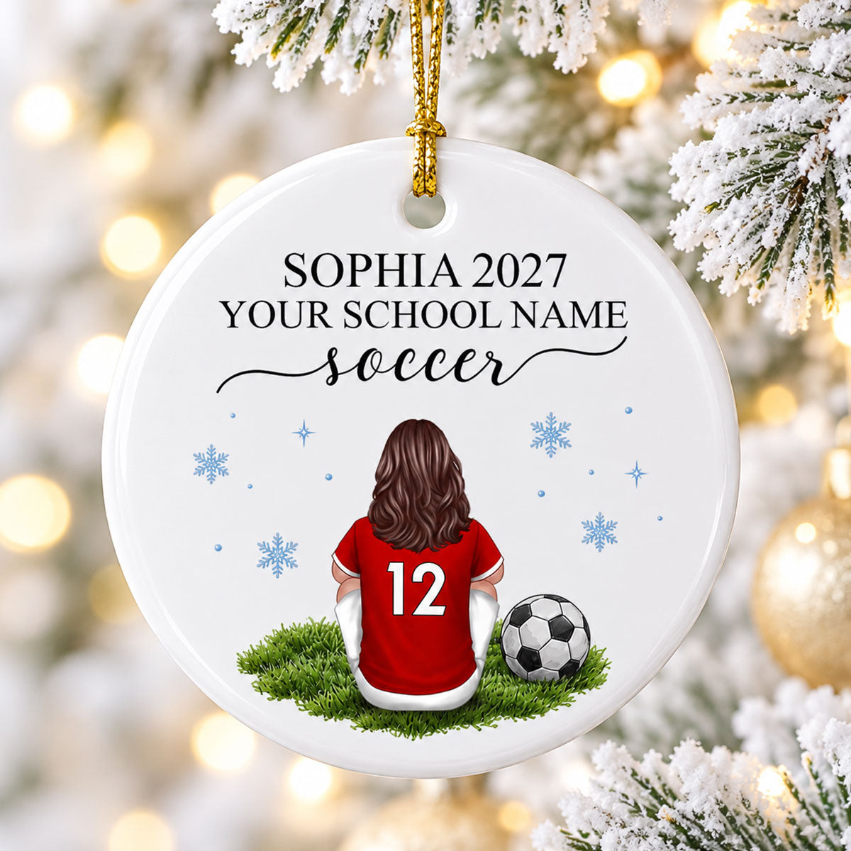 Soccer Senior - Personalized Ceramic Ornament - Senior Night Christmas Gift For Soccer Player, Soccer Team Gift