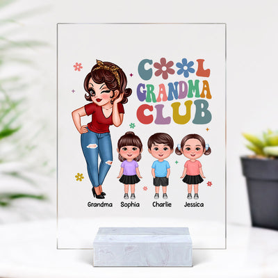 Cool Grandma Club Personalized Acrylic Plaque, Gift For Grandma