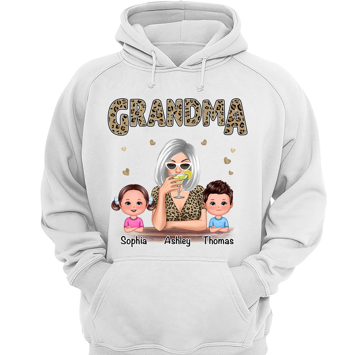 Leopard Shirt Grandma Grandkids Personalized Shirt