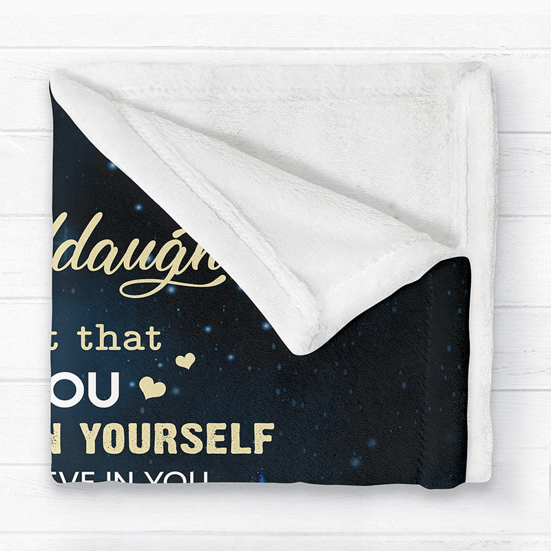 Grandma Grandkids On Moon Christmas Gift To My Granddaughter Grandson Grandchildren Personalized Fleece Blanket